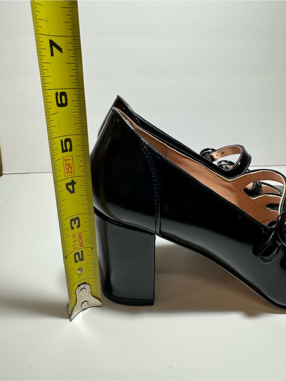 New J. Crew Maisie Double Strap Heels Italian Leather Black Mary Jane Size 7.5 - Picture 11 of 14